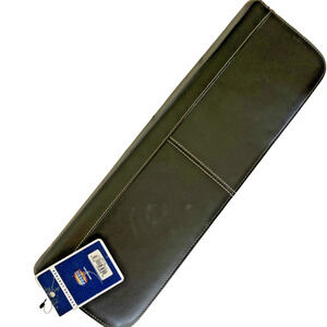 Fossil Genuine Leather Tie Case Executive Collection Zip Close Black NWT